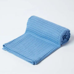 Organic Cotton Waffle Baby Blanket Sky Blue