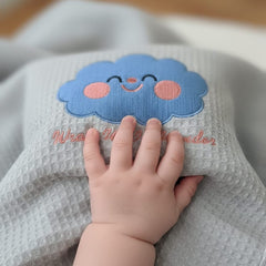 Luxe Baby Waffle Blanket Grey