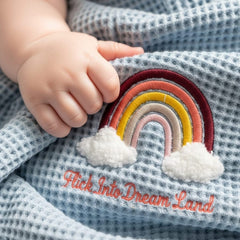 Luxe Baby Waffle Blanket Blue