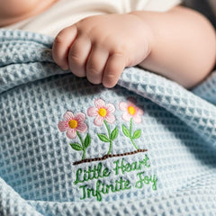 Luxe Baby Waffle Blanket Blue