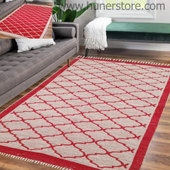 Moroccan Style Rug - Red & Peach (4 ft' x 6 ft')