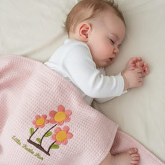 Luxe Baby Waffle Blanket Pink