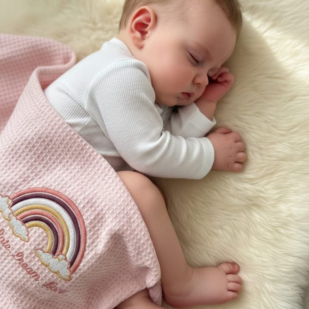 Luxe Baby Waffle Blanket Pink