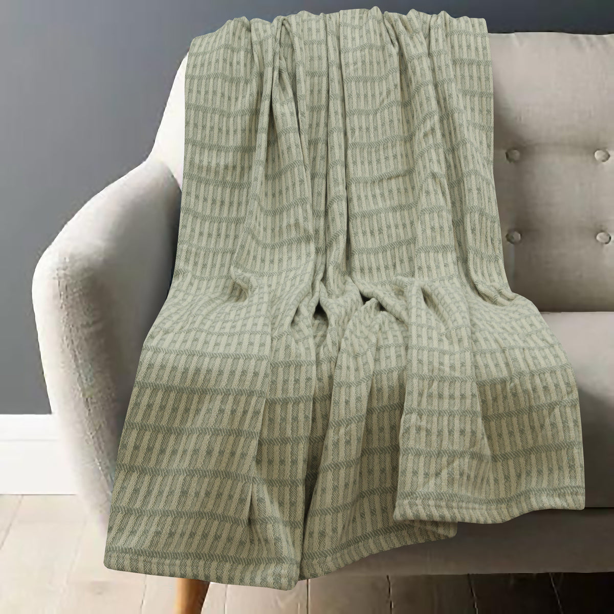 Green cotton thermal blanket - Huner Store