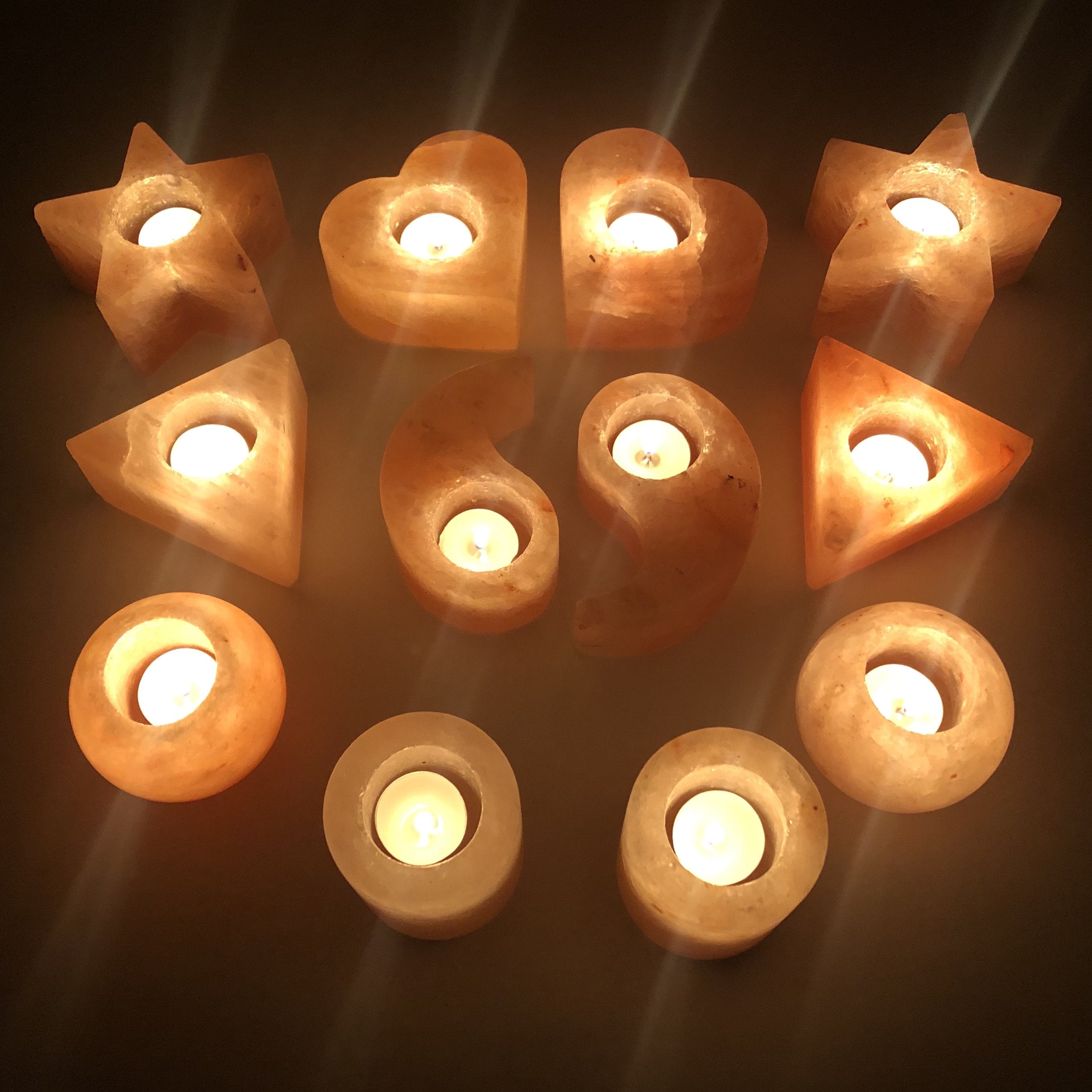 Himalayan Natural Pink Salt Candle Holders - waseeh.com