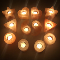Himalayan Natural Pink Salt Candle Holders - waseeh.com
