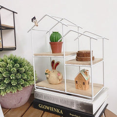 Wall-Mounted "Home" Floating Metal Storage Shelve Frame Decor - waseeh.com