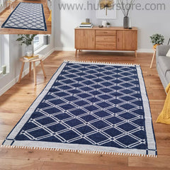 Rhombus Style Rug - Navy & Light Grey (4 ft' x 6 ft')