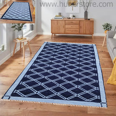 Rhombus Style Rug - Blue Shades (4 ft' x 6 ft')