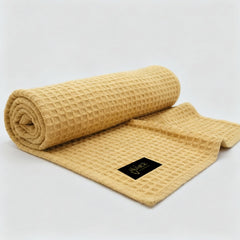 Organic Cotton Waffle Baby Blanket Camel