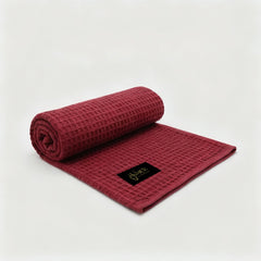 Organic Cotton Waffle Baby Blanket Maroon