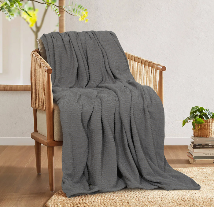 Waffle cotton thermal blanket and sofa throw - Huner Store