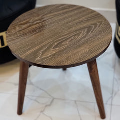 Brown Round Top Wooden Coffee Table