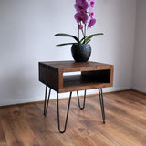 Open Storage Table with Iron Legs