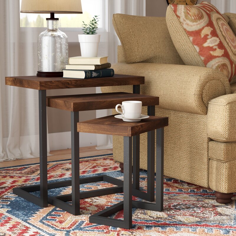 Nesting Solid Wood Tables ( Set of 3 )