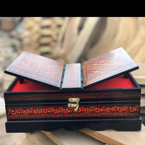Wooden Hand Made Quran Box - Large - Wooden Carved