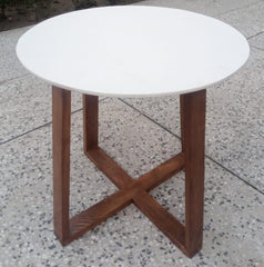 Round wooden coffee table