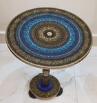 Artistic Table with nakshi art top  - BLUE