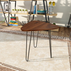 Triangular Coffee Table with Iron Legs