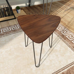Triangular Coffee Table with Iron Legs