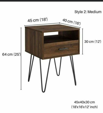 Double Storage Table with 4 Iron Legs