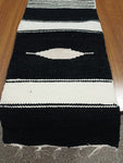 Black & White Jacquard thick double sided table runner with 6 placemats