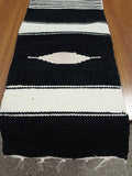 Black & White Jacquard thick double sided table runner with 6 placemats