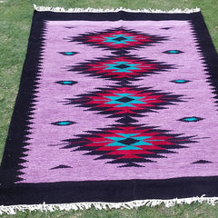 Purple Flower Style -  Multi stripe - Hand-woven - 4ft' x 6ft'