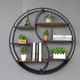 Solid Iron Wall Rack with wooden shelves