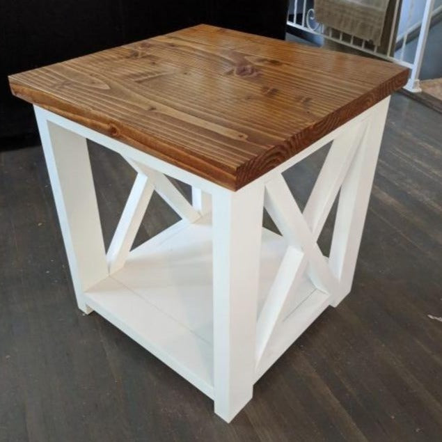 Square wooden coffee table