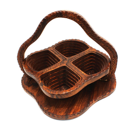 Wooden Fruit Basket - 12" - waseeh.com