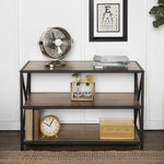 Central Bookshelf with Iron Stand