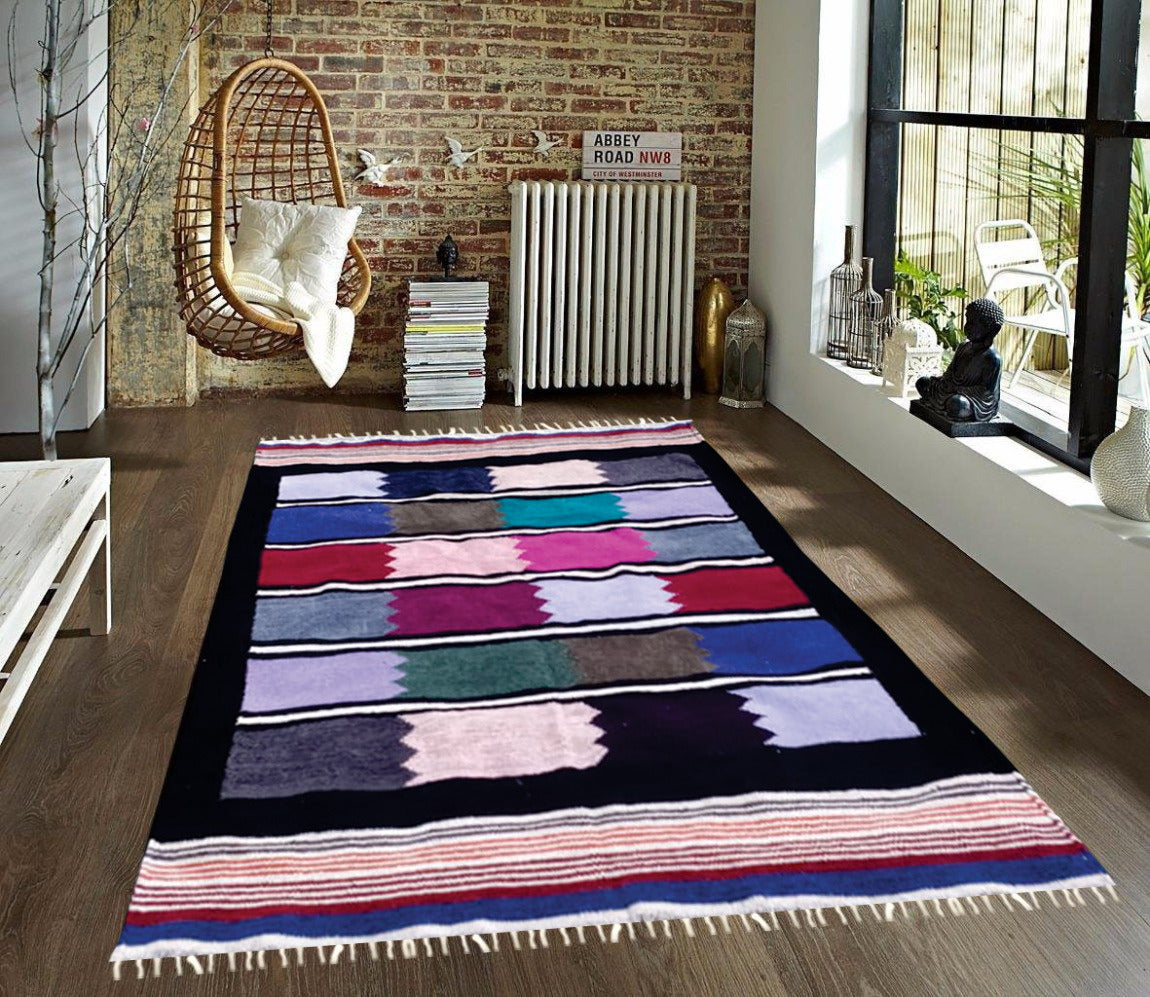 Bricks Style - Multi stripe hand-woven - 4ft' x 6ft'