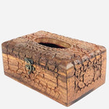 Elegant Tissue Box carved intricate -8" x 5"