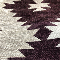 Diamanté’s Silver & Plum  - Hand-woven Carpet- Double Seam - 4ft' x 6ft'