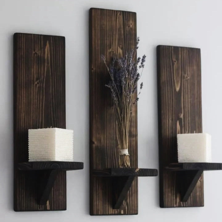 Solid Wooden Wall Logs set