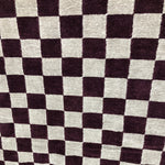 Checker Design Silver & Plum- Hand-woven Carpet- Double Seam - 4ft' x 6ft'