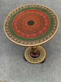 Artistic Table with Nakshi Art Top- Red &Green 18"
