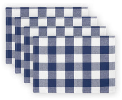 Blue Buffalo Plaid table runner and 6 placemats set