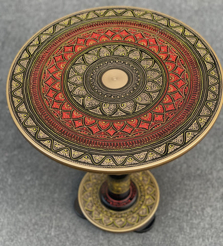 Artistic Table with nakshi art top- RED