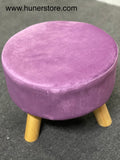 Lylic. velvet foot stool with wooden legs