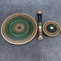 Artistic Table with nakshi art top- Green