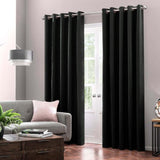 Jet Black Export quality plain curtains - single panel - 43" x 98"