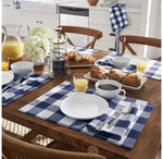 Blue Buffalo Plaid table runner and 6 placemats set