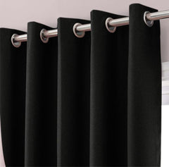 Jet Black Export quality plain curtains - single panel - 43" x 98"