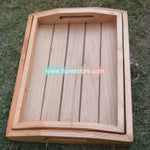 White Oak Wooden Tray Set of 2