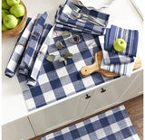 Blue Buffalo Plaid table runner and 6 placemats set