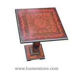 Square nakshi top Table -Red