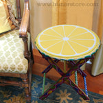Compact Set of 4 painted round table with stand