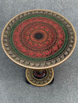Artistic Table with Nakshi Art Top- Red &Green 18"